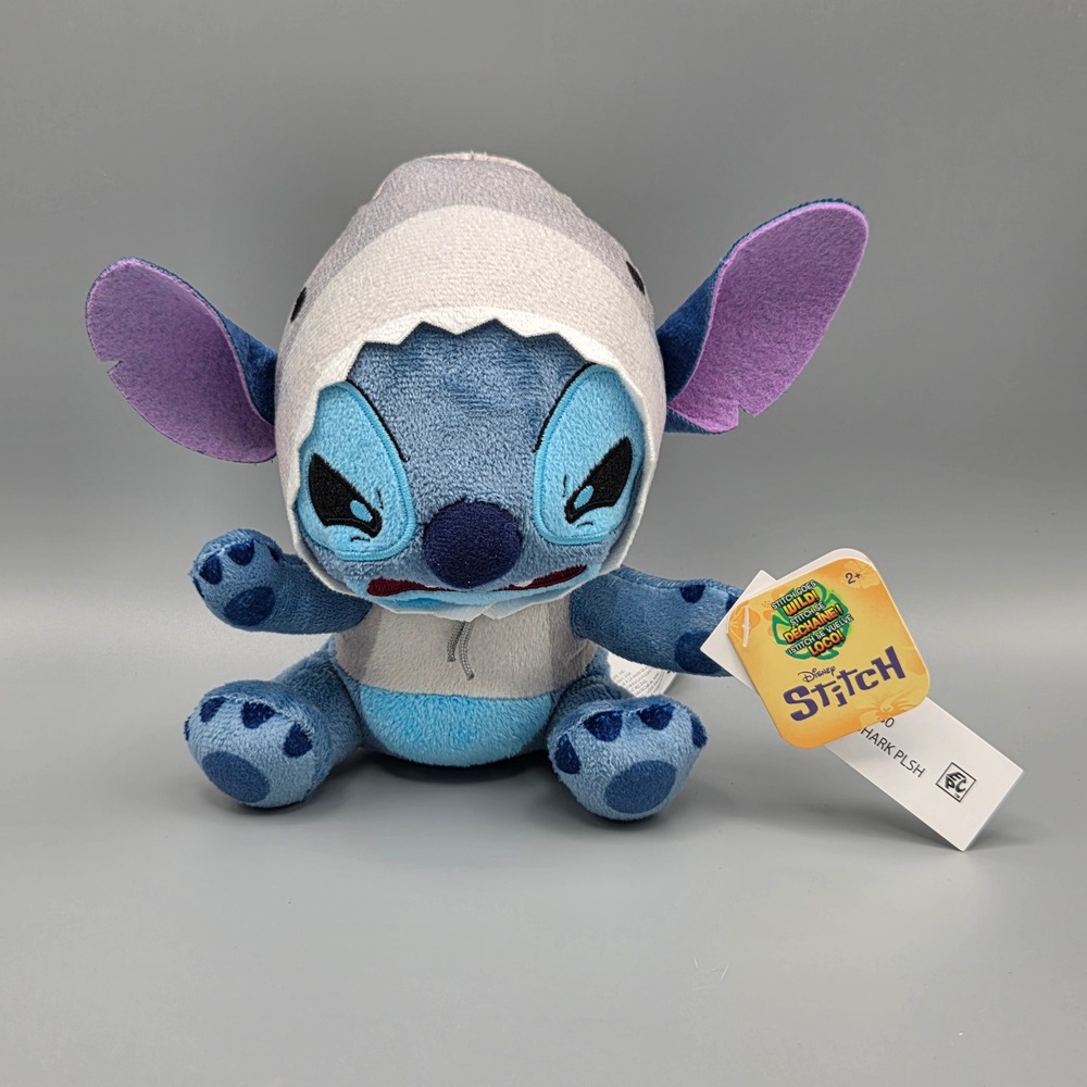 Disney Stitch Goes Wild Shark Costume Plush Blue Alien 7 Inch Stuffed Animal NWT